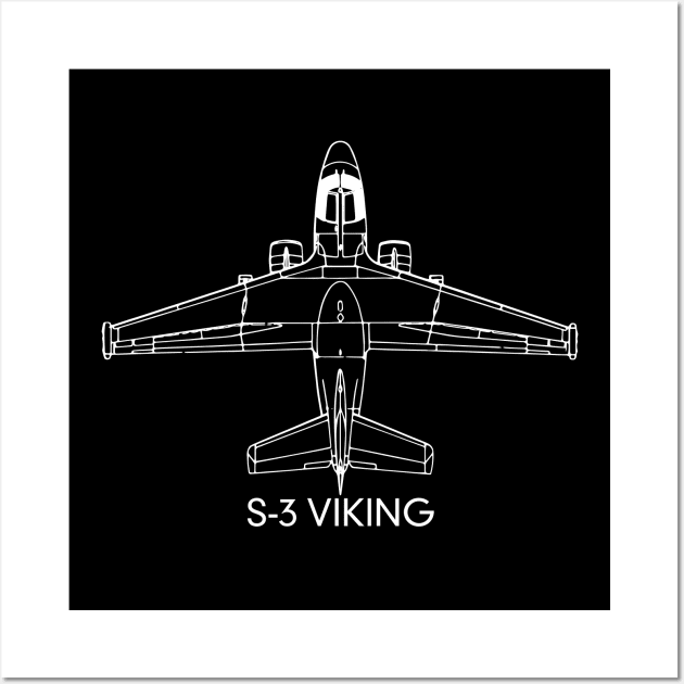 S-3 Viking Anti-submarine Jet Plane Blueprint Diagram Wall Art by Battlefields
